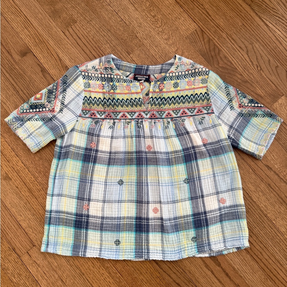 Johnny Was Medium Multicolor Embroidered Blouse